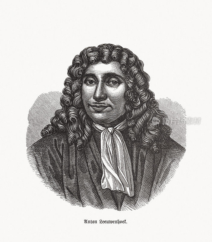 Antoni van Leeuwenhoek，(1632-1723)，荷兰商人和科学家，木刻，1893年